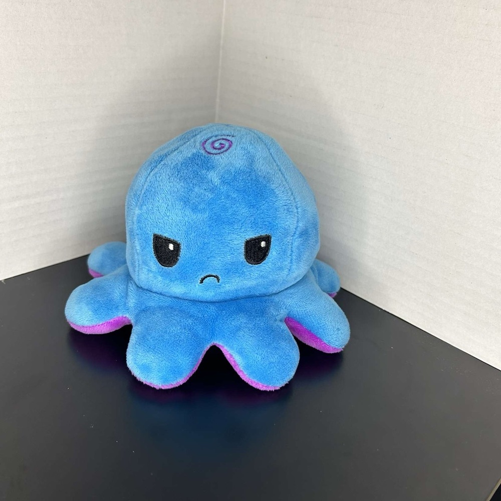 TeeTurtle The Original TikTok Reversible Octopus Plushie, Soft, Purple and Blue